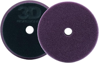 3D Dark Purple Foam Cutting Pad | Fast Compound Cuts for Removing Paint Defects | Professional Grade | Superior Finish for Automotive Painted Surfaces | Car Care Detailing | 5.5” Round