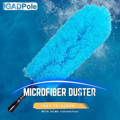 IGADPole 20 FT Water-Fed Cleaning Kit – Extendable Telescopic Pole with Soap-Dispenser, Brush & Cobweb Duster, Adjustable 5-20 FT Handle for Safe High Window, Gutter, Solar Panel & Exterior Cleaning