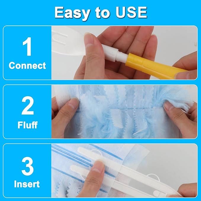 Duster Refill for Cleaning with 2 Handles, Heavy Duty Disposable Duster Kit Unscented Replacement Head Dust Removal Brush for Electronics, Furniture, Blinds, Ceiling Fans, Walls (50pack)