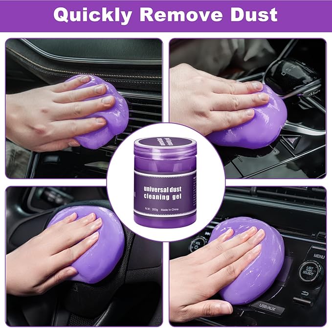 Viewsun Windshield Cleaner Tool, 17Pcs Purple Car Interior Cleaning Kit, Detailing Kit Cleaner, Detailing Brush, Cleaning Gel, Inside Cleaning Supplies Accessories for Trucks, SUVs, RVs Window