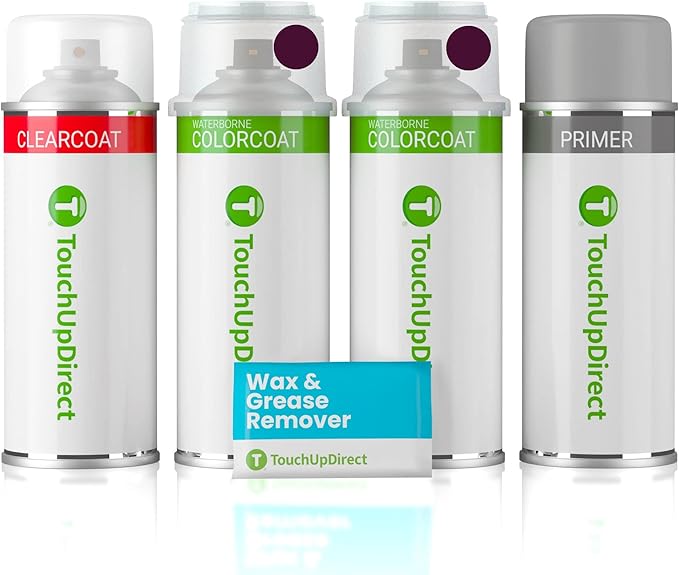 TouchUpDirect R3 Burgundy Velvet Metallic Tricoat Compatible with Ford Exact Match Touch Up Paint Aerosol - Preferred Kit