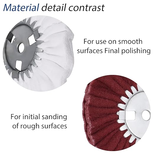 Ketofa 8" Soft Airway Buffing Wheel, 5/8" Cutter Holes for Body Hub Aluminum Polishing, Angle Grinder Fine Polishing Wheel (2 pcs)