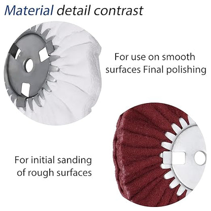 Ketofa 8" Soft Airway Buffing Wheel, 5/8" Cutter Holes for Body Hub Aluminum Polishing, Angle Grinder Fine Polishing Wheel (2 pcs)
