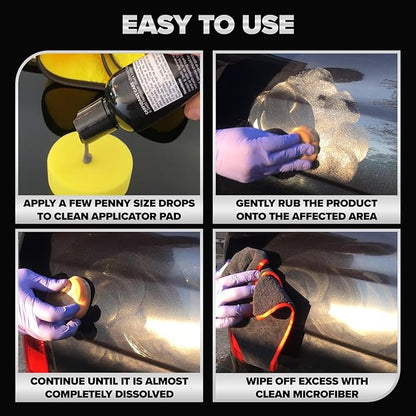 Carfidant Black Scratch and Swirl Remover - Car Scratch Remover for Vehicles Paint - Polishing Compound for Cars with Pad - Cutting Compound Paint Restorer