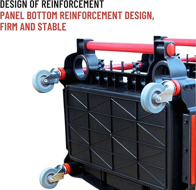 AstraLoom Heavy-Duty Car Detailing Cart for Garage & Workshop – 3-Tier Auto Tool Cart with 4 Tool Boards, 32 Hooks, Lockable Wheels & 440 lbs Capacity