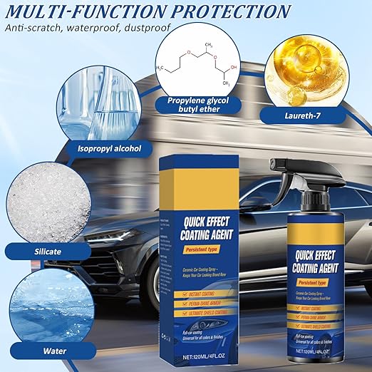 Advanced Car Quick-Acting Coating Agent Spray with Quick-Acting Formula,Quick Effect Coating Agent for car， Waterless Wash & Scratch Polish for Long-Lasting Protection