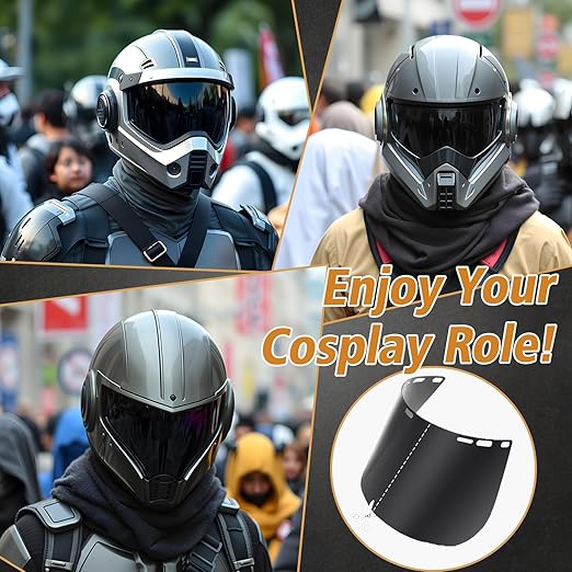 Feekoon 4 Pack Face Shield Replacement Lens, 15.5'' x 8'' Tinted Full Face Shield Compatible with Hobart 770580, Protective Safety Visor Replacement for Welding, Grinding, DIY, Cosplay Helmet