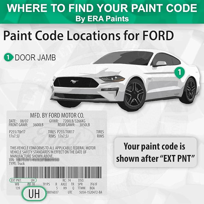 ERA Paints HP - Hi Performance White for FORD Exact Match Automotive Touch Up Paint Spray - 2K Pro Kit