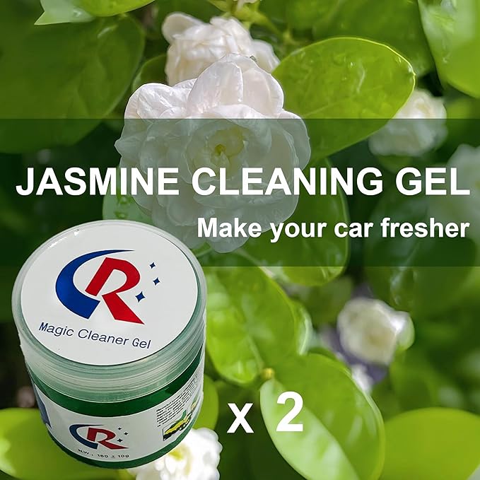 CR CHRWLIN 2-Pack Car Cleaning Gels Car Interior Cleaner Putty Slime Auto Detailing Tools Universal Dust Removal Cleaning Kit for Car Accessories Vents 3C Office Scented Green