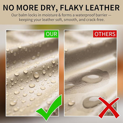 Leather Recoloring Balm with 100ml Mink Oil, Beige Leather Repair Kit and Scratch Remover for Furniture, Car Seats, Sofas, Dye & Restorer for Couches, Vinyl, PU, Faux