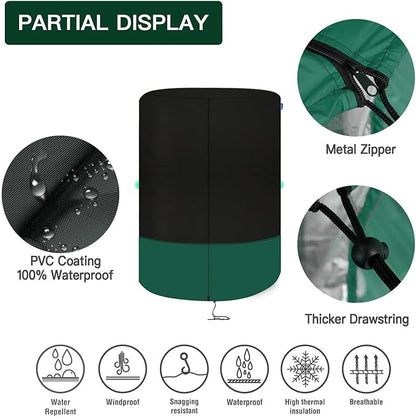 kayme Tire Cover, Large Tire Storage Bag, Seasonal Spare Tire Storage Cover, Durable Tire Bags Used in Trucks, SUV, Trailer Sun Rain Snow Protection, Fit 32 Inch Tire Diameter-Black Green