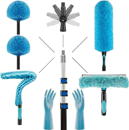 20 Feet Fan Cleaner High Ceiling 2 Cobweb Dusters with Extension Pole(12ft)