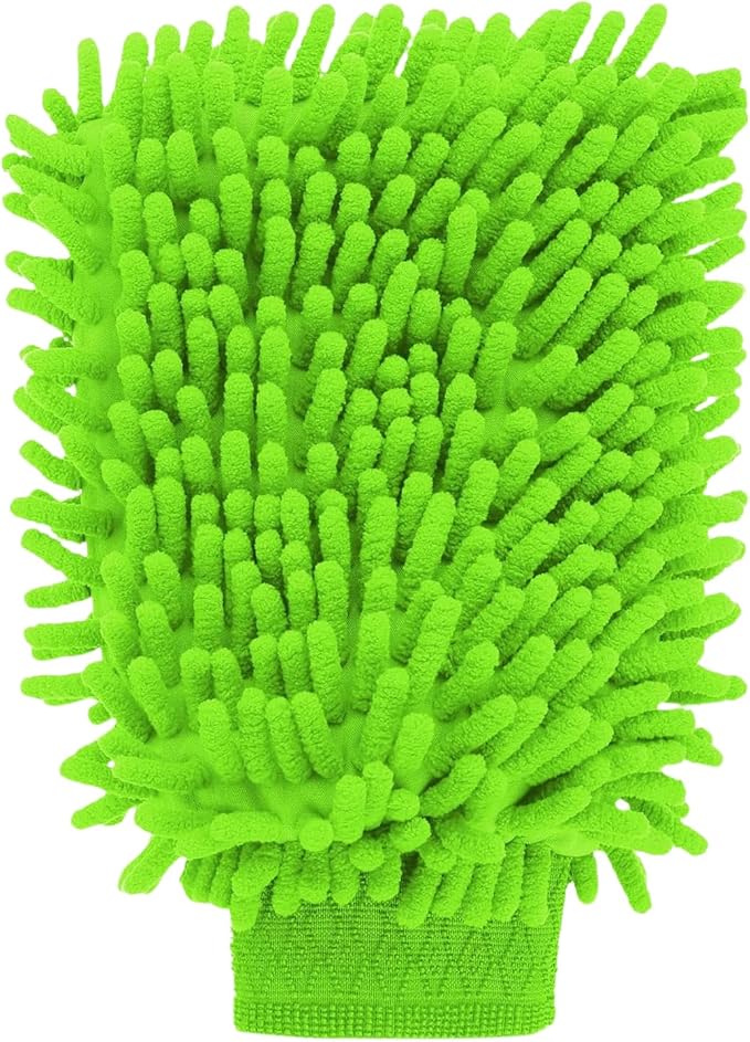 Premium Chenille Car Wash Mitt - Ultra-Soft, Scratch-Free, and Lint-Free Microfiber Mitt for Superior Car Wash Kit, Car Detailing, and Car Cleaning Supplies (1)