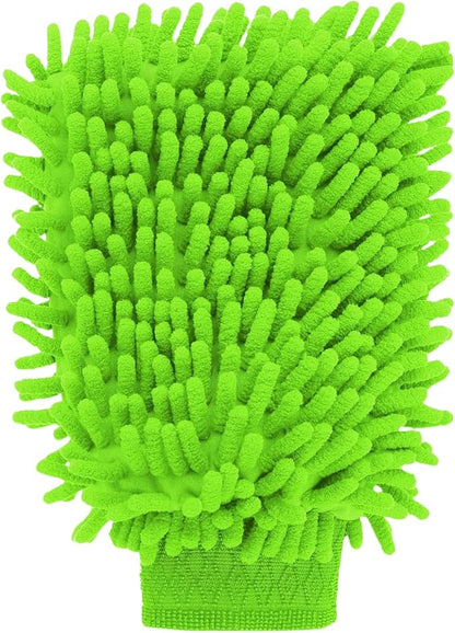 Premium Chenille Car Wash Mitt - Ultra-Soft, Scratch-Free, and Lint-Free Microfiber Mitt for Superior Car Wash Kit, Car Detailing, and Car Cleaning Supplies (1)