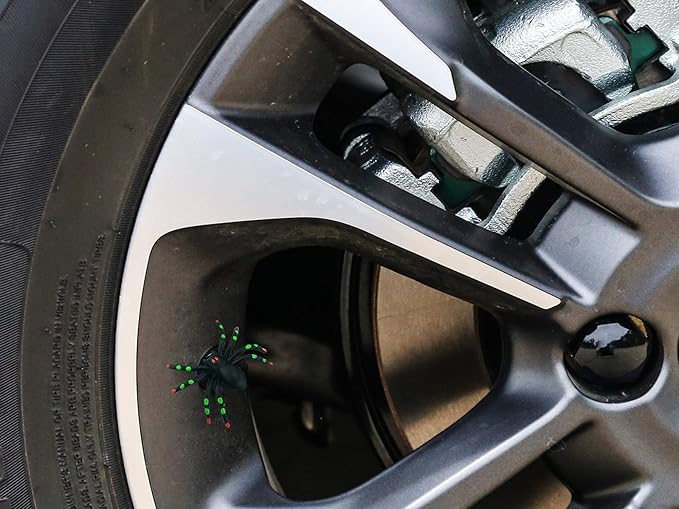 Abfer Tire Air Valve Dust Caps Auto Car Tyre Wheel Rim Stem Cover Attractive Style for Most Vehicle Truck Motorcycles Bikes, Green