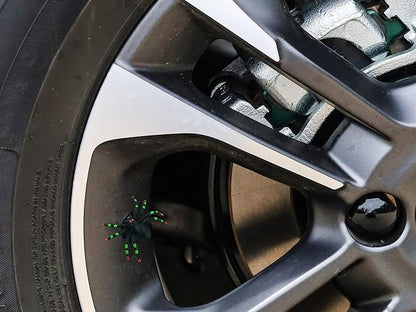 Abfer Tire Air Valve Dust Caps Auto Car Tyre Wheel Rim Stem Cover Attractive Style for Most Vehicle Truck Motorcycles Bikes, Green