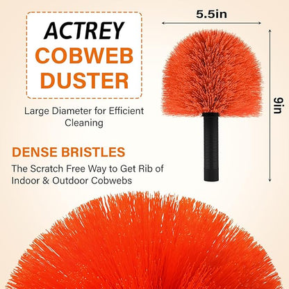 Feather Dusters,Cobweb Duster with 5-20FT Extension Pole | Spider Web for Outdoor & Indoor Web Cleaning | Soft Bristle | Lightweight Extendable Handle | 3/4" Standard Acme Threaded Fits Cleaner Tool