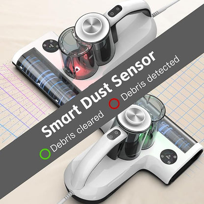 Dibea Handheld Mattress Vacuum, Upholstery Bed Vacuum Cleaner Machine, 18KPa Suction, 140℉ Heating, Smart Dust Sensor, Washable HEPA Filter, Deep Clean Dust, Debris on Couch, Fabric, Furniture