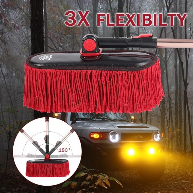 Car Duster Exterior Scratch Free,Soft Brush Kit for Truck,SUV,RV and Motorcycle,Wax Cotton Hair,Car Dusters with Extendable Handle,Duster for Cleaning,Dust Removing,No Lint