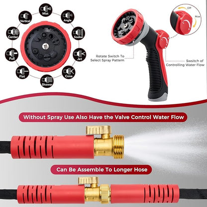 Upgraded 100FT Non-Expanding Garden Hose, Lightweight, Flexible Ultra-Light Water Hose, Burst-Resistant, Lead-Free, Anti-Kink, High-Pressure