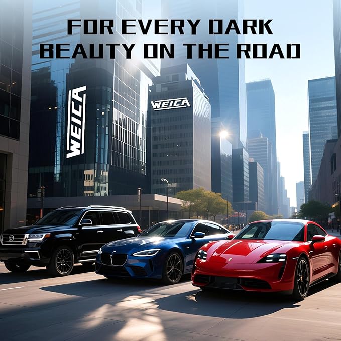 WEICA Black Car Wax Paste with Carnauba - Cera para Autos, Swirl Mark Minimizer & Gloss Enhancer for Dark Vehicles, Safe on Clear Coat, 180g Kit w/Applicator Sponge & Microfiber Towel