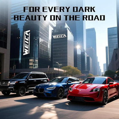 WEICA Black Car Wax Paste with Carnauba - Cera para Autos, Swirl Mark Minimizer & Gloss Enhancer for Dark Vehicles, Safe on Clear Coat, 180g Kit w/Applicator Sponge & Microfiber Towel