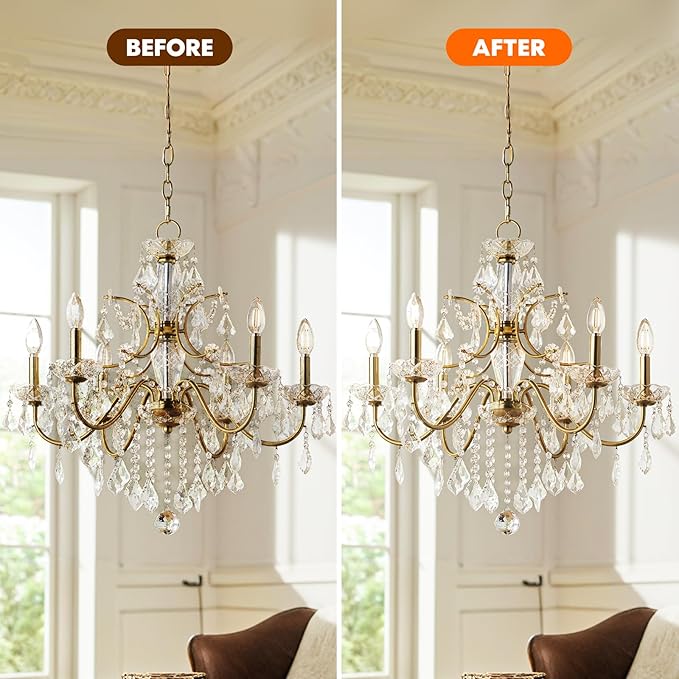 Yadool Chandelier Cleaner Drip Dry Spray No Wipe, Spray Away Dust Remover for Crystal Shiny, Glass, Figurines & Fine Collectibles, Shines Bright, Spotless & Streak-Free - 16.91 Fl Oz