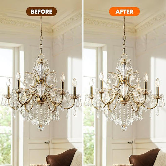 Yadool Chandelier Cleaner Drip Dry Spray No Wipe, Spray Away Dust Remover for Crystal Shiny, Glass, Figurines & Fine Collectibles, Shines Bright, Spotless & Streak-Free - 16.92 Fl Oz