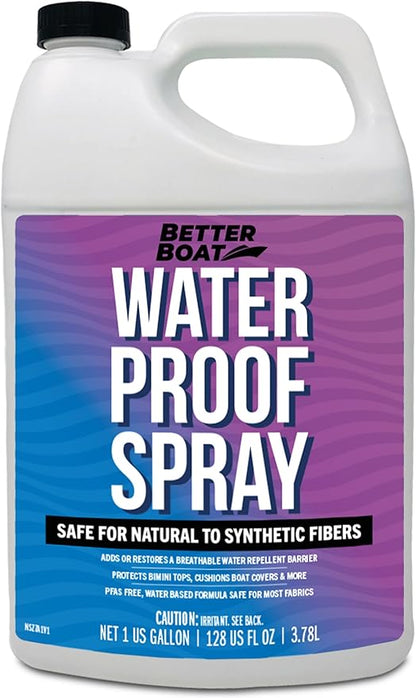 Fabric Waterproof Spray, 1 Gallon Heavy Duty Waterproofing Protector and Water Proof Repellent for Outdoor Marine Canvas, Boat Tops, Vinyl Seats, Tents, Clothing, Boots, Jackets, and Clothes