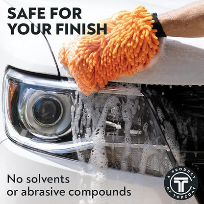 TopCoat PolyWash Concentrated, PH-Neutral Car Wash Soap, Leaves a Hydrophobic Barrier and Prevents Water Spots, Use as Foam Cannon Soap, 16 oz Car Soap Bottle
