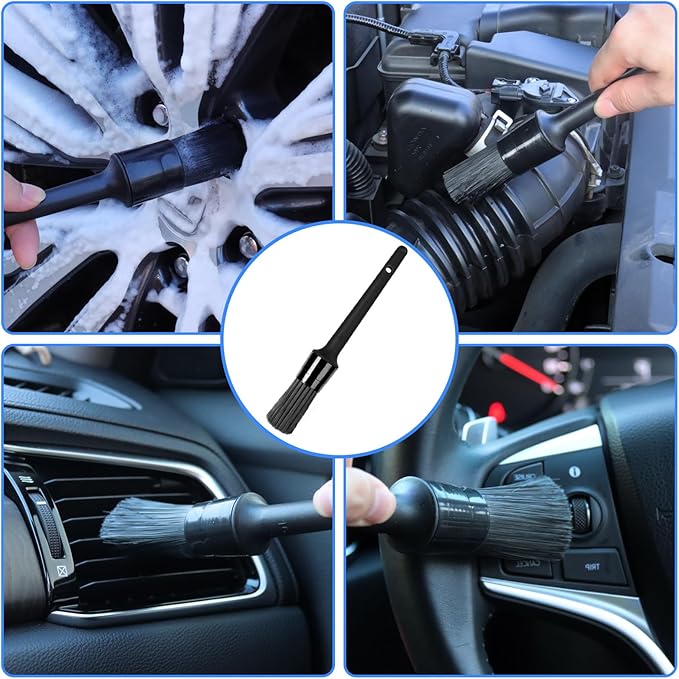 NIKCOSMK Wheel Brush, Wheel & Rim Cleaner Brush, Tire Brush, Wheel Cleaning Brush, Bendable & Durable Car Wheel Brush Set, Car Detailing Brushes, Wheel Brushes for Cleaning Wheels