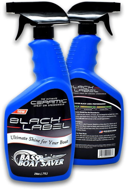 Black Label Ceramic Speedshield - Ultimate Brilliant Ceramic Marine Shine Spray - Ceramic Detailer Spray with Micro Repair Technology