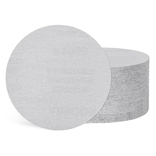 Kozelo 50 Pcs Sanding Discs 5 Inch 1000 Grit Hook and Loop Random Orbital Sandpapers Suitable for Drywall Sander Wood Metal Furniture, White