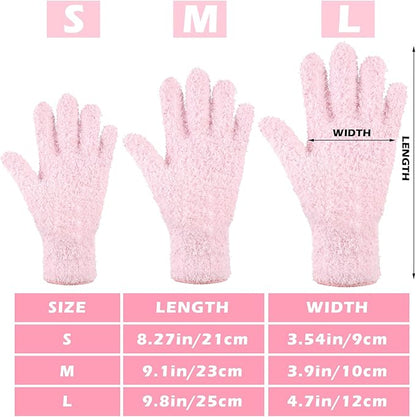 Patelai 3 Pairs Microfiber Plant Dusting Gloves Leaf Cleaning Gloves for Indoor Plants, Blinds, Furniture, House (Large,Green Yellow, Water Blue, Pink)