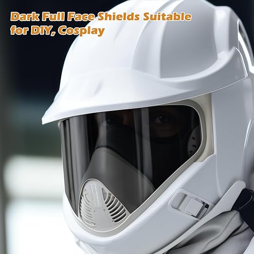 Feekoon 2 Pack Face Shield Replacement Lens, 15.5'' x 8'' Tinted Full Face Shield Compatible with Hobart 770580, Protective Safety Visor Replacement for Welding, Grinding, DIY, Cosplay Helmet