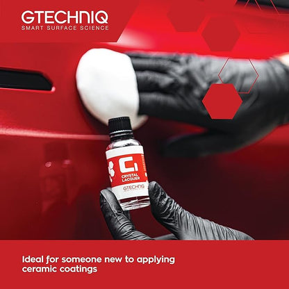 Gtechniq C1 Crystal Lacquer Ceramic Coating for Cars, 1 fl oz | High Shine Crystal Clear Finish, Prevents Minor Scratching, Easy to Apply, Ideal for Matte Paint Finishes, Up to 5 Years Durability
