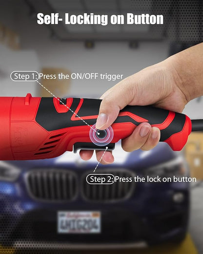 AVID POWER Car Buffer Polisher, 1200W 7 Inch/6 Inch Rotary Buffer Waxer, 6 Variable Speed 1600-3500 RPM, Detachable Handle & Side Handle for Car Detailing, Boat Sanding, Polishing and Waxing
