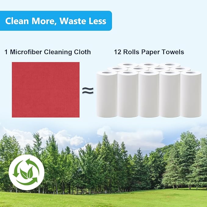 GLIMGLINT Red Microfiber Cleaning Cloth, 100 Pack Cleaning Rags, Lint-Free, Ultra Absorbent Reusable Paper Towels for Home, Kitchen, Car, Garage or Shop, Dish Rags, 11" x 9"