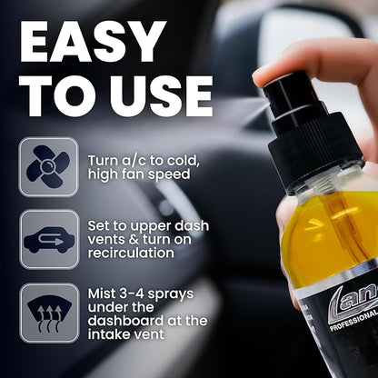 Lane's Premium Car Air Fresheners - Orange Scent Water Based - 4 oz Eliminate Bad Odors of Pet & Food From Car Interior Leather, Carpet, Upholstery Great For Cars, Trucks, SUVs, RVs & More