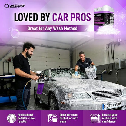Nanoskin HYPER SUDS Foaming Car Wash Shampoo 30 Gallons - Ultra Concentrated: Works with Foam Cannon, Foam Gun, Bucket Wash, Pressure Washer | Ideal for Use in Mixing/Metering systems | 800:1 Dilution
