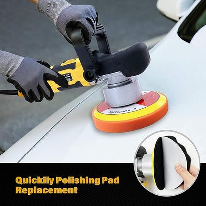 6-Inch 800W Car Polisher, 6 Variable Speed 8mm Dual Action(DA) Random Orbit Car Buffer Polisher Sander with Handle, Car Detailing Waxer Kit, 4600RPM, for Car Polishing&Waxing