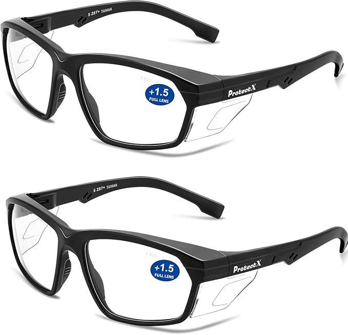 ProtectX Classic Safety Glasses, Anti-Fog Scratch Resistant Lenses, Protective Eyewear for Work, Indoor/Outdoor, ANSI Z87.1
