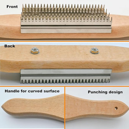 Tworider Buffer Wheel Rake, Polishing Tool with Stainless Steel Rake Teeth Head and Handle, Dress and Clean Buffing Polishing Wheel & Airway Surface Cleaning