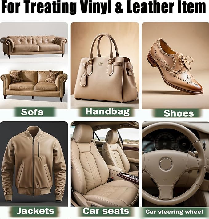 UP22YOU Leather Recoloring Balm, White Vinyl Leather Dye for Furniture Seat, Leather Repair Kit for Car Interior, Shoe Polish Paint