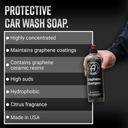 Adam's Polishes Graphene Shampoo 16oz - Ceramic Coating Infused Car Wash Soap - Powerful Cleaner & Protection In One Step - pH Neutral, High Suds For Foam Cannon, Foam Gun, Or Detailing Bucket