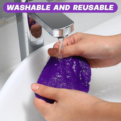 8 Pcs Car Windshield Cleaner Tool Kit with Extendable Handle, Microfiber Towel Pads, Brush, Empty Spray Bottle for Auto Glass Wiper Suvs Rvs & Home Windows(Purple)