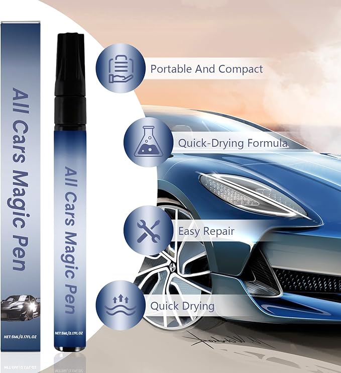 2Pcs All Cars Magic Pen-All Cars Magic Pen for Car Scratches,Car Scratch Repair Pen Set,Quick Fix for Scratches and Paint Damage,Fits All Car Colors