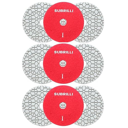 3 Step Diamond Polishing Pads 9-Pcs Step 1 Abrasive Disc for Granite Quartz Marble Concrete Terrazzo
