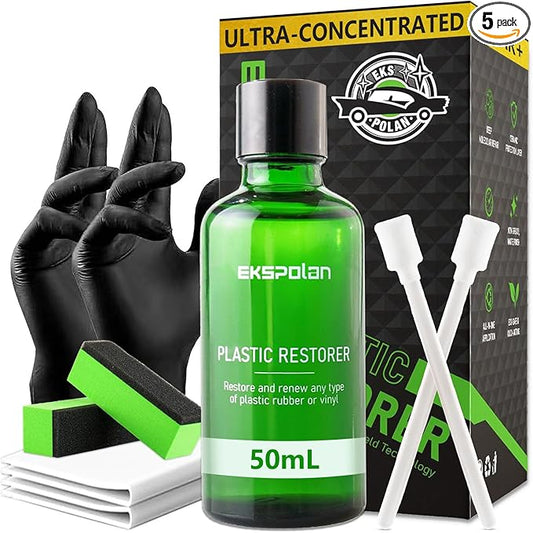 EKSPOLAN Plastic Trim Restorer for Cars 1.69 OZ (50ML), Black Trim Restorer,Hydrophobic Trim Ceramic Coating,Lasting Up to 12 Months+ with UV Protection,Restore Automotive Exterior Protectant