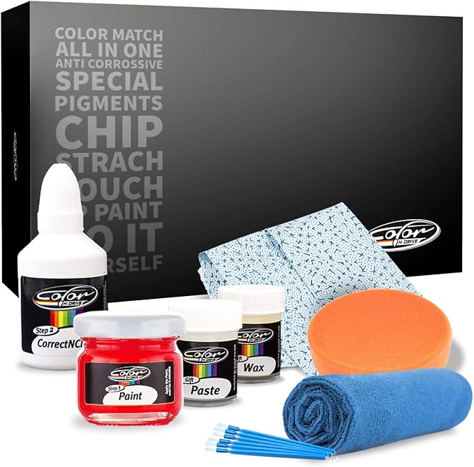 Color N Drive Touch Up Paint - Compatible with Kia Ceramic Silver (C4S) - Scratch and Chip Repair Kit - Plus Pack